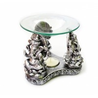 Аромалампа Три Ганеши из полистоуна со стеклянной чашей