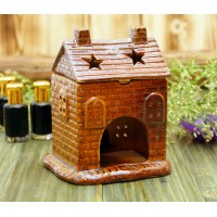 Аромалампа керамическая "Домик" Коричневая