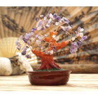 Дерево Счастья с камнями Аметист 21 см