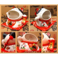 Счастливый кот Манэки Нэко "Конфетница" фаянс