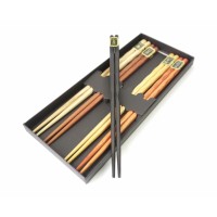 Палочки для еды деревянные ассорти 5 видов набор 5 пар