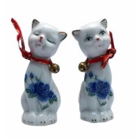 Котик с кошкой отдельно фаянс