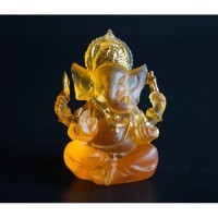 Статуэтка Ганеша оранжевая из полимерного материала 9 см