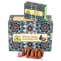 Ароматические конусы Жидкий дым Белый Шалфей NAMASTE INDIA WHITE SAGE