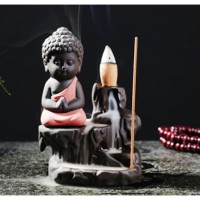 Подставка для благовоний Жидкий дым "Маленький Будда" красный