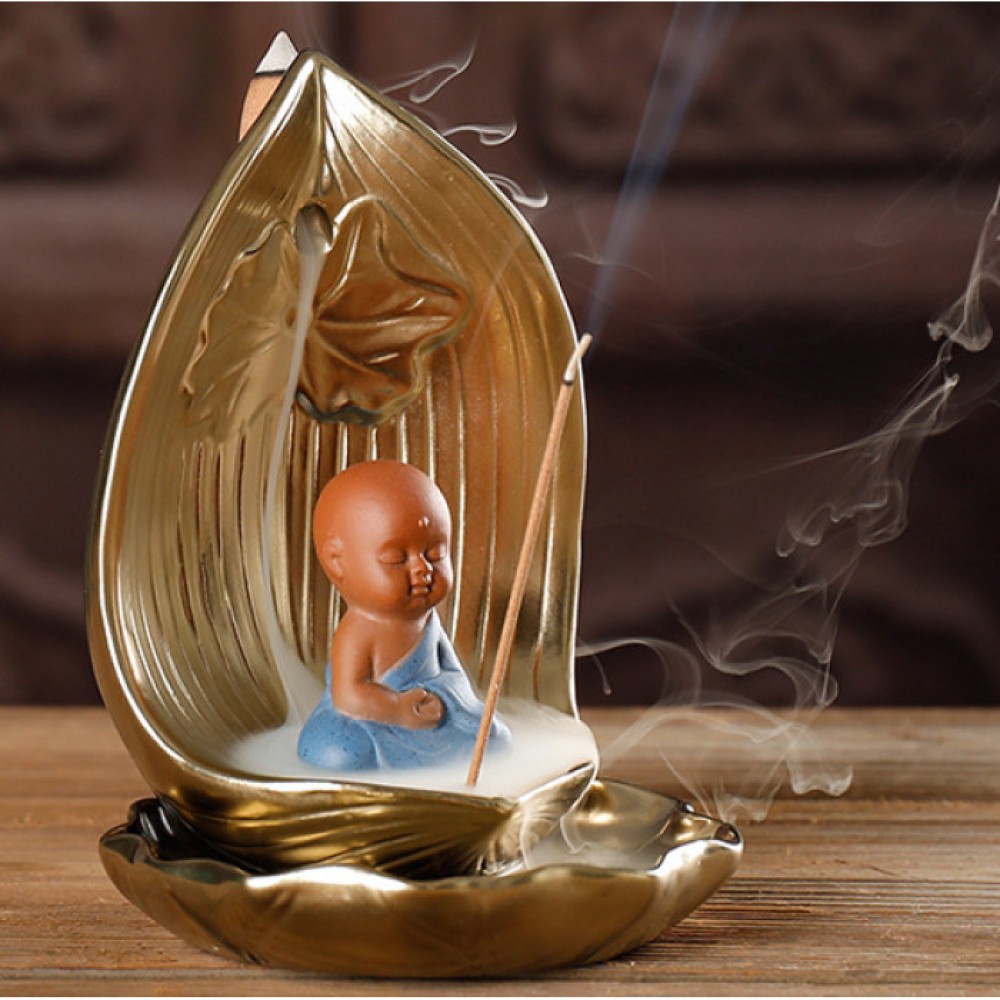 Подставка Жидкий дым керамическая "Монах в лотосе"