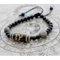 Бусина Дзи из агата "Лотос"