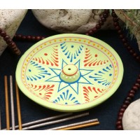 Подставка под аромапалочки терракот "Тарелка" Салатовая