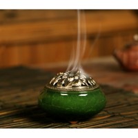 Курильница для благовоний "Треснувший лёд" керамическая изумруд