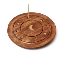 Подставка под аромапалочки и конусы "Месяц" деревянная круглая