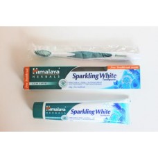 Аюрведическая зубная паста отбеливающая Himalaya Sparkling White + щётка